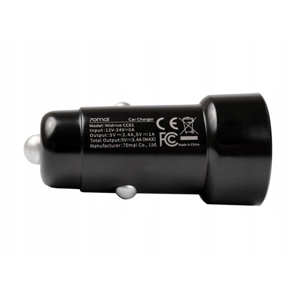 70mai Samochodowy adapter zasilający Dual Car Charger 2xUSB – zdjęcie 3