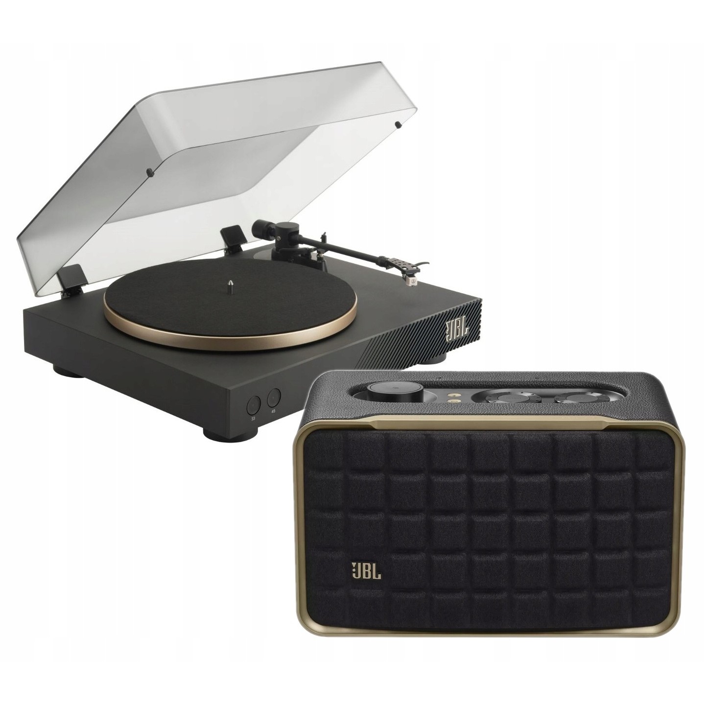 Zestaw Hi-Fi z gramofonem JBL Spinner BT i głośnikiem JBL Authentics 200 – zdjęcie 1