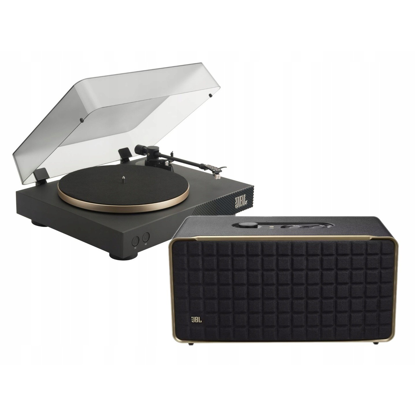 Zestaw z gramofonem JBL Spinner BT i głośnikiem JBL Authentics 500 – zdjęcie 1